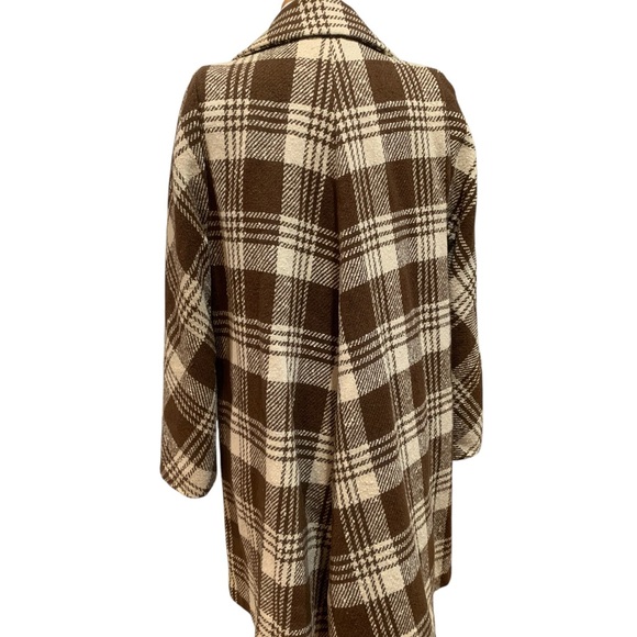 Vntg 50’s Gus Mayer Volup Brown Plaid Double-Breasted Pea Coat sz XL - Picture 5 of 11